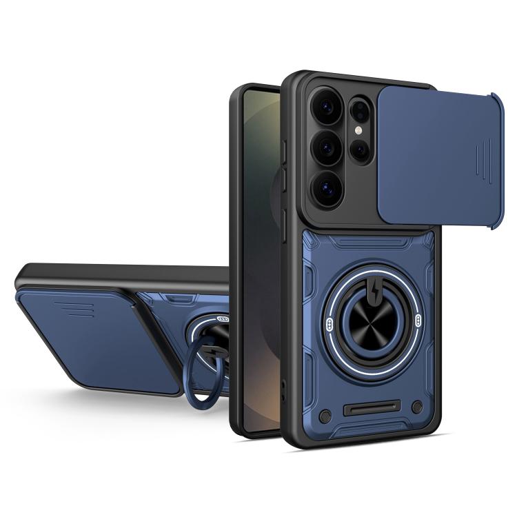 Custodia per telefono con anello scorrevole multifunzionale per fotocamera, For Galaxy S26+ 5G, For Galaxy S26 Ultra 5G, For Galaxy S26 5G