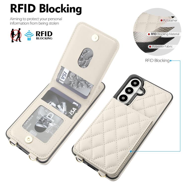 Custodia per cellulare a tracolla romboidale con protezione RFID e porta carte., For Galaxy S26+ 5G, For Galaxy S26 Ultra 5G, For Galaxy S26 5G