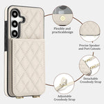 Custodia per cellulare a tracolla romboidale con protezione RFID e porta carte., For Galaxy S25+ 5G, For Galaxy S25 Ultra 5G, For Galaxy S24 FE 5G