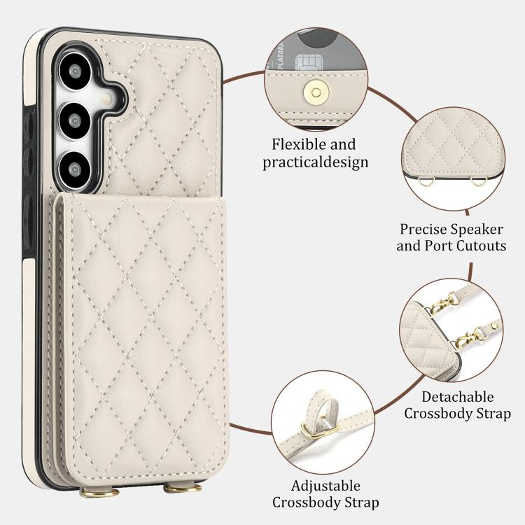 Custodia per cellulare a tracolla romboidale con protezione RFID e porta carte., For Galaxy S25 FE 5G, For Galaxy S25 Edge 5G, For Galaxy S25 5G