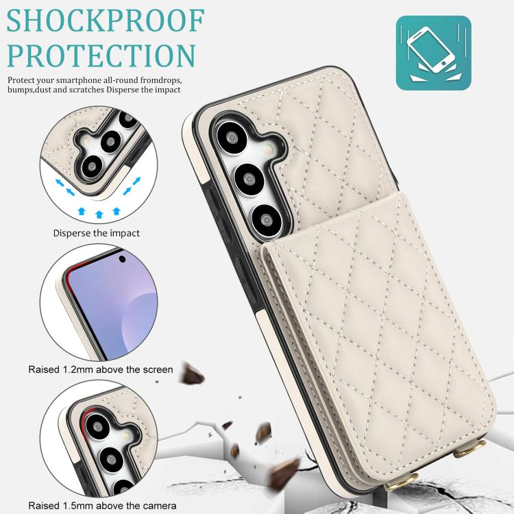 Custodia per cellulare a tracolla romboidale con protezione RFID e porta carte., For Galaxy S25 FE 5G, For Galaxy S25 Edge 5G, For Galaxy S25 5G