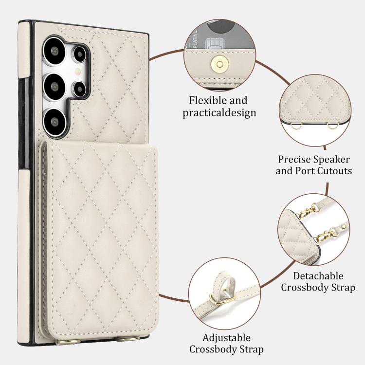 Custodia per cellulare a tracolla romboidale con protezione RFID e porta carte., For Galaxy S24 Ultra 5G, For Galaxy S24+ 5G, For Galaxy S24 5G