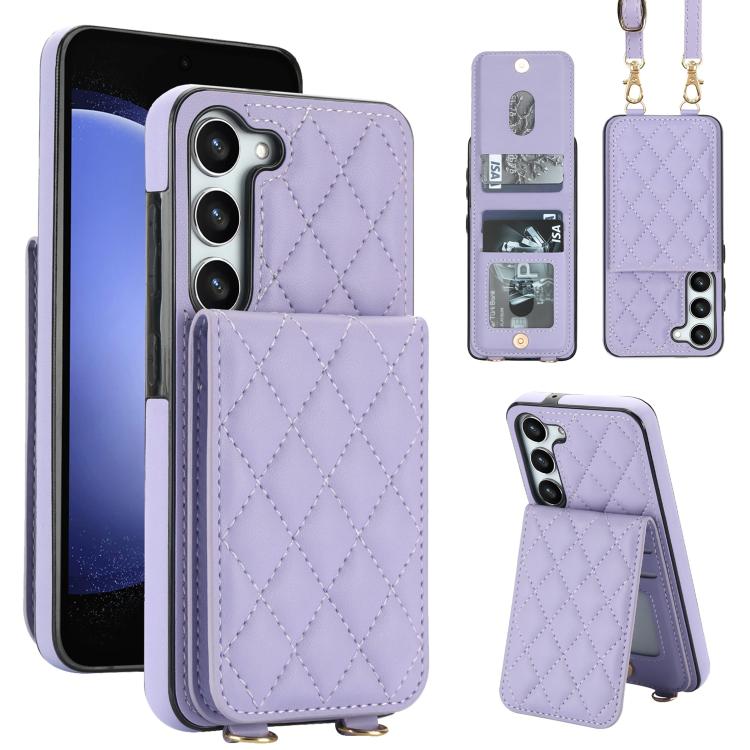 Custodia per cellulare a tracolla romboidale con protezione RFID e porta carte., For Galaxy S23 Ultra 5G, For Galaxy S23+ 5G, For Galaxy S23 5G