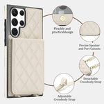 Custodia per cellulare a tracolla romboidale con protezione RFID e porta carte., For Galaxy S22 Ultra 5G, For Galaxy S22+ 5G, For Galaxy S22 5G