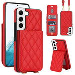 Custodia per cellulare a tracolla romboidale con protezione RFID e porta carte., For Galaxy S22 Ultra 5G, For Galaxy S22+ 5G, For Galaxy S22 5G