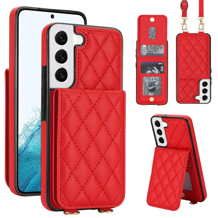 Custodia per cellulare a tracolla romboidale con protezione RFID e porta carte., For Galaxy S22 Ultra 5G, For Galaxy S22+ 5G, For Galaxy S22 5G