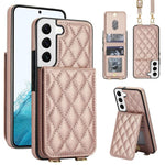 Custodia per cellulare a tracolla romboidale con protezione RFID e porta carte., For Galaxy S22 Ultra 5G, For Galaxy S22+ 5G, For Galaxy S22 5G