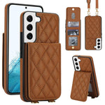Custodia per cellulare a tracolla romboidale con protezione RFID e porta carte., For Galaxy S22 Ultra 5G, For Galaxy S22+ 5G, For Galaxy S22 5G