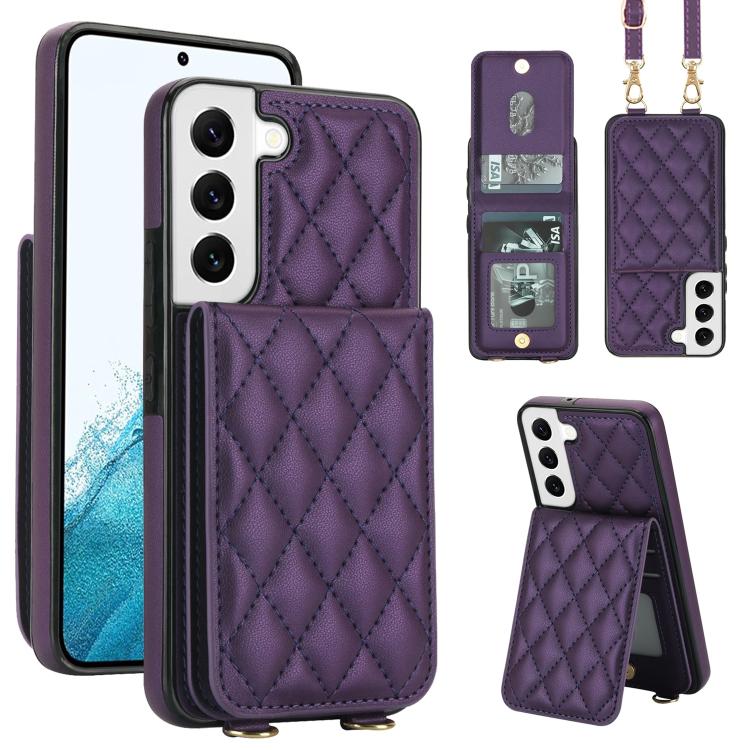 Custodia per cellulare a tracolla romboidale con protezione RFID e porta carte., For Galaxy S22 Ultra 5G, For Galaxy S22+ 5G, For Galaxy S22 5G