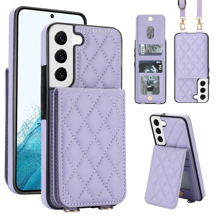Custodia per cellulare a tracolla romboidale con protezione RFID e porta carte., For Galaxy S22 Ultra 5G, For Galaxy S22+ 5G, For Galaxy S22 5G