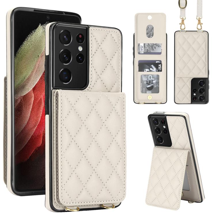 Custodia per cellulare a tracolla romboidale con protezione RFID e porta carte., For Galaxy S21 5G, For Galaxy S21+ 5G, For Galaxy S21 Ultra 5G