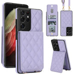 Custodia per cellulare a tracolla romboidale con protezione RFID e porta carte., For Galaxy S21 5G, For Galaxy S21+ 5G, For Galaxy S21 Ultra 5G