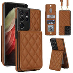 Custodia per cellulare a tracolla romboidale con protezione RFID e porta carte., For Galaxy S21 5G, For Galaxy S21+ 5G, For Galaxy S21 Ultra 5G