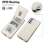 Custodia per cellulare a tracolla romboidale con protezione RFID e porta carte., For Galaxy S21 5G, For Galaxy S21+ 5G, For Galaxy S21 Ultra 5G