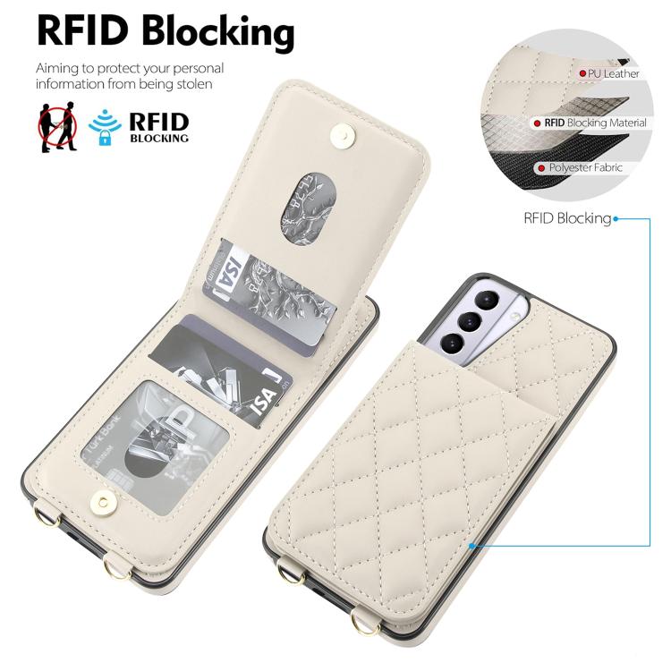 Custodia per cellulare a tracolla romboidale con protezione RFID e porta carte., For Galaxy S21 5G, For Galaxy S21+ 5G, For Galaxy S21 Ultra 5G