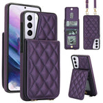 Custodia per cellulare a tracolla romboidale con protezione RFID e porta carte., For Galaxy S21 5G, For Galaxy S21+ 5G, For Galaxy S21 Ultra 5G