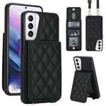 Custodia per cellulare a tracolla romboidale con protezione RFID e porta carte., For Galaxy S21 5G, For Galaxy S21+ 5G, For Galaxy S21 Ultra 5G