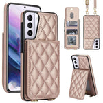 Custodia per cellulare a tracolla romboidale con protezione RFID e porta carte., For Galaxy S21 5G, For Galaxy S21+ 5G, For Galaxy S21 Ultra 5G