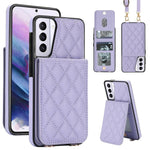 Custodia per cellulare a tracolla romboidale con protezione RFID e porta carte., For Galaxy S21 5G, For Galaxy S21+ 5G, For Galaxy S21 Ultra 5G