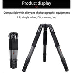 Treppiede grande in fibra di carbonio per videocamera robusta BEXIN ST424C, tubo massimo: 40 mm, ST424C