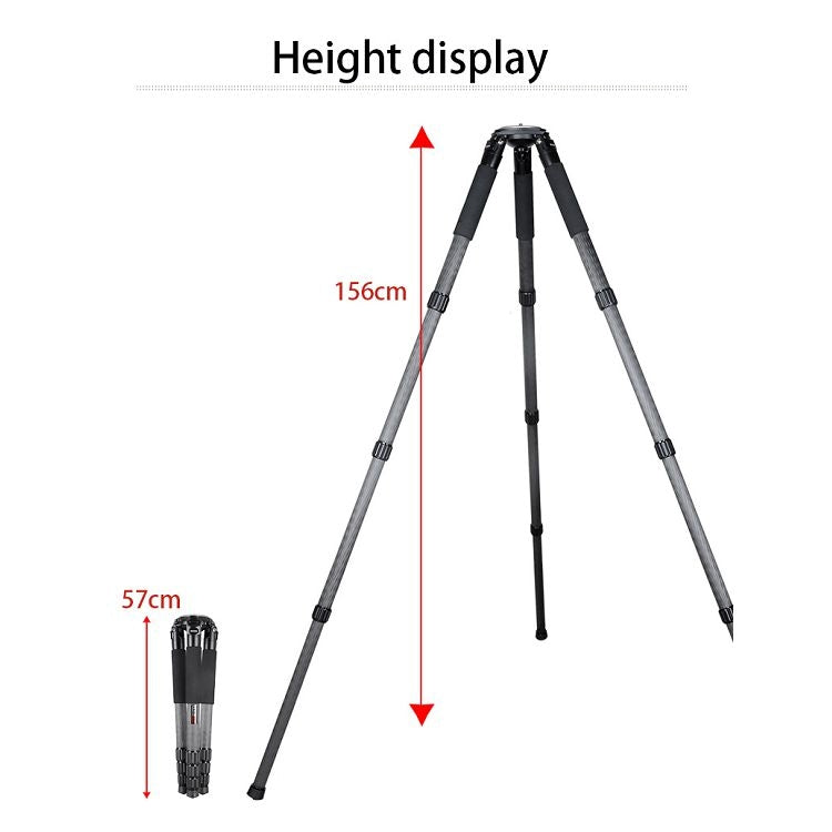 Treppiede grande in fibra di carbonio per videocamera robusta BEXIN ST424C, tubo massimo: 40 mm, ST424C
