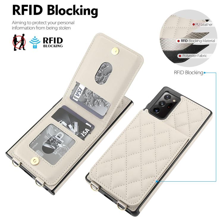 Custodia per cellulare a tracolla romboidale con protezione RFID e porta carte., For Galaxy Note20 Ultra, For Galaxy Note20
