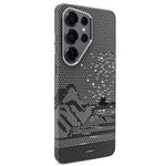 Adesivo per telefono magnetico con texture in Kevlar e effetto acqua, For Galaxy S26+ 5G, For Galaxy S26 Ultra 5G, For Galaxy S26 5G, For Galaxy S25 5G, For Galaxy S25+ 5G, For Galaxy S25 Ultra 5G