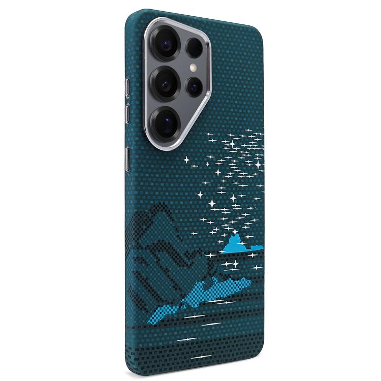 Adesivo per telefono magnetico con texture in Kevlar e effetto acqua, For Galaxy S26+ 5G, For Galaxy S26 Ultra 5G, For Galaxy S26 5G, For Galaxy S25 5G, For Galaxy S25+ 5G, For Galaxy S25 Ultra 5G