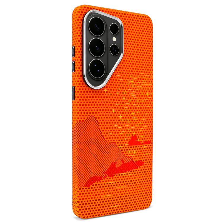 Adesivo per telefono magnetico con texture in Kevlar e effetto acqua, For Galaxy S26+ 5G, For Galaxy S26 Ultra 5G, For Galaxy S26 5G, For Galaxy S25 5G, For Galaxy S25+ 5G, For Galaxy S25 Ultra 5G
