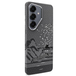 Adesivo per telefono magnetico con texture in Kevlar e effetto acqua, For Galaxy S26+ 5G, For Galaxy S26 Ultra 5G, For Galaxy S26 5G, For Galaxy S25 5G, For Galaxy S25+ 5G, For Galaxy S25 Ultra 5G