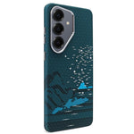 Adesivo per telefono magnetico con texture in Kevlar e effetto acqua, For Galaxy S26+ 5G, For Galaxy S26 Ultra 5G, For Galaxy S26 5G, For Galaxy S25 5G, For Galaxy S25+ 5G, For Galaxy S25 Ultra 5G