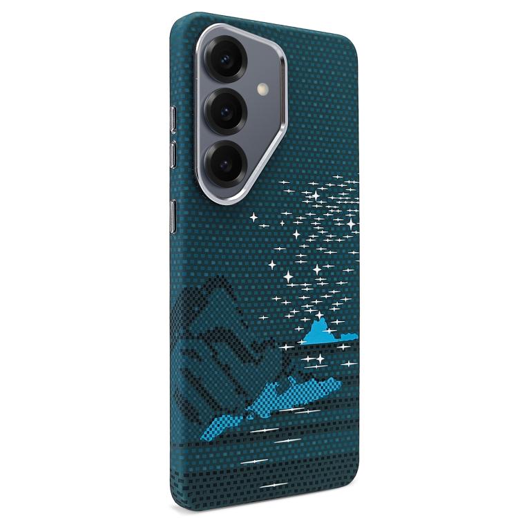 Adesivo per telefono magnetico con texture in Kevlar e effetto acqua, For Galaxy S26+ 5G, For Galaxy S26 Ultra 5G, For Galaxy S26 5G, For Galaxy S25 5G, For Galaxy S25+ 5G, For Galaxy S25 Ultra 5G
