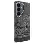 Adesivo per telefono magnetico con texture in Kevlar e effetto acqua, For Galaxy S26+ 5G, For Galaxy S26 Ultra 5G, For Galaxy S26 5G, For Galaxy S25 5G, For Galaxy S25+ 5G, For Galaxy S25 Ultra 5G
