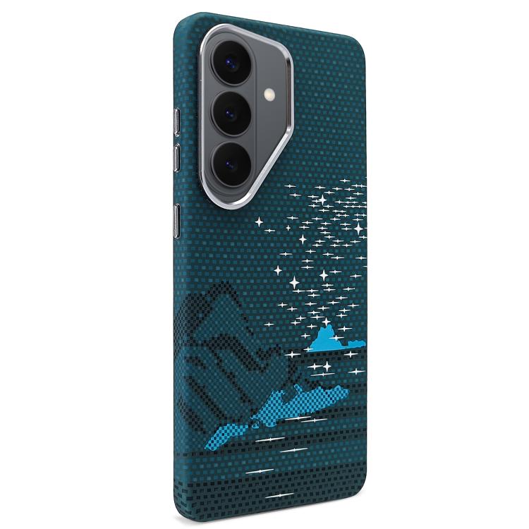 Adesivo per telefono magnetico con texture in Kevlar e effetto acqua, For Galaxy S26+ 5G, For Galaxy S26 Ultra 5G, For Galaxy S26 5G, For Galaxy S25 5G, For Galaxy S25+ 5G, For Galaxy S25 Ultra 5G