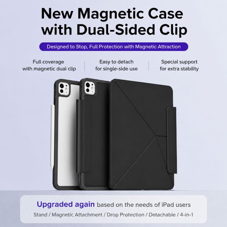 Custodia in pelle XDcase con cornice rimovibile, chiusura magnetica su entrambi i lati, per tablet smart, con portapenna., For iPad Air 11 2026/2025/2024, For iPad 2025 / 2022, For iPad mini 2024 / 2021, For iPad Pro 11 2022/2021/2020/2018             ...