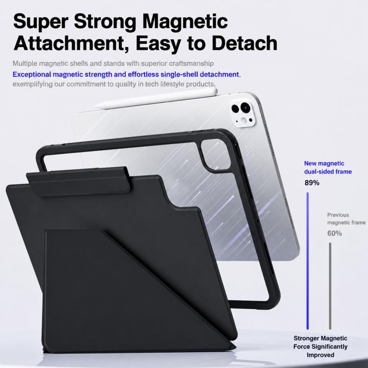 Custodia in pelle XDcase con cornice rimovibile, chiusura magnetica su entrambi i lati, per tablet smart, con portapenna., For iPad Air 11 2026/2025/2024, For iPad 2025 / 2022, For iPad mini 2024 / 2021, For iPad Pro 11 2022/2021/2020/2018             ...