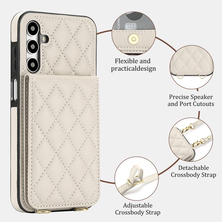 Custodia per cellulare a tracolla romboidale con protezione RFID e porta carte., For Galaxy A55 5G, For Galaxy A35 5G, For Galaxy A25 5G