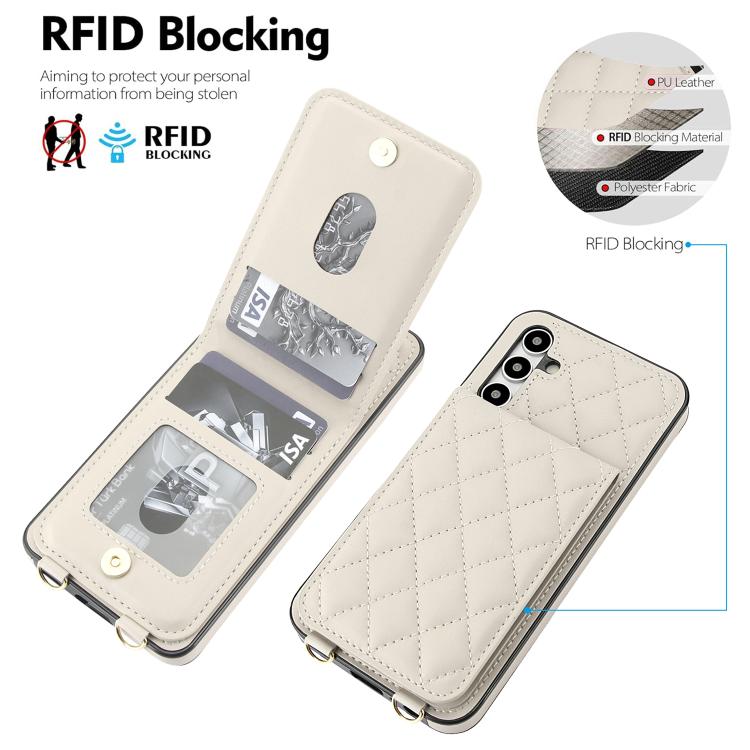 Custodia per cellulare a tracolla romboidale con protezione RFID e porta carte., For Galaxy A55 5G, For Galaxy A35 5G, For Galaxy A25 5G