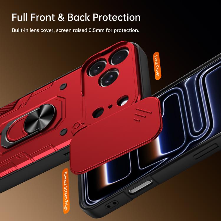 Custodia per telefono Nanshan Armor con anello scorrevole per fotocamera., For iPhone 17 Pro Max, For iPhone 17 Pro, For iPhone 17, For iPhone 16 Pro Max