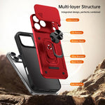 Custodia per telefono Nanshan Armor con anello scorrevole per fotocamera., For iPhone 17 Pro Max, For iPhone 17 Pro, For iPhone 17, For iPhone 16 Pro Max