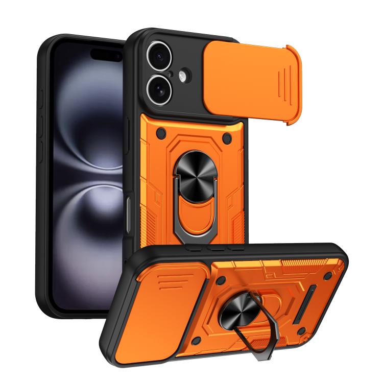 Custodia per telefono Nanshan Armor con anello scorrevole per fotocamera., For iPhone 17 Pro Max, For iPhone 17 Pro, For iPhone 17, For iPhone 16 Pro Max