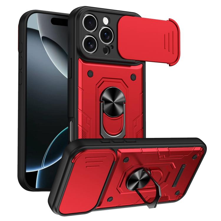 Custodia per telefono Nanshan Armor con anello scorrevole per fotocamera., For iPhone 17 Pro Max, For iPhone 17 Pro, For iPhone 17, For iPhone 16 Pro Max