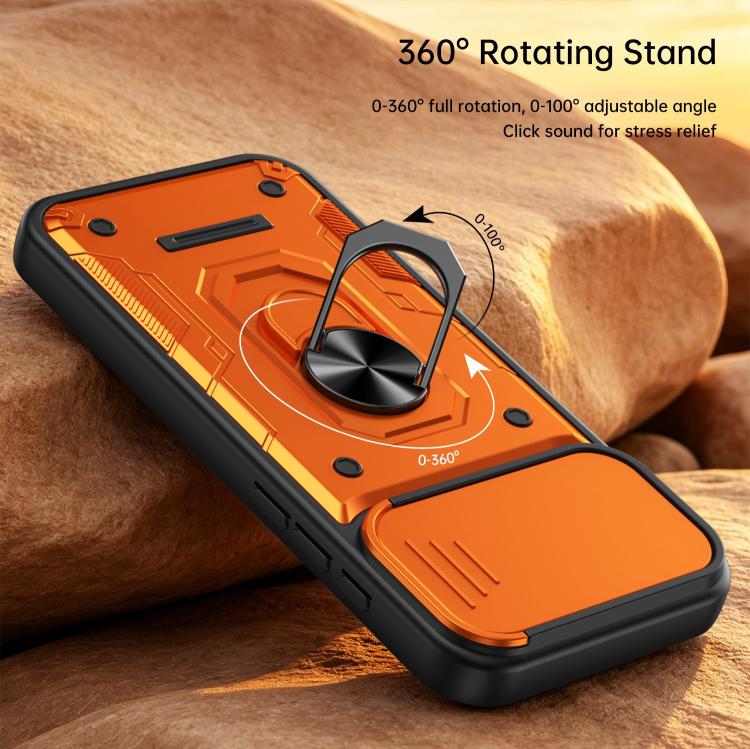 Custodia per telefono Nanshan Armor con anello scorrevole per fotocamera., For iPhone 16 Pro, For iPhone 16
