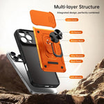 Custodia per telefono Nanshan Armor con anello scorrevole per fotocamera., For iPhone 16 Pro, For iPhone 16