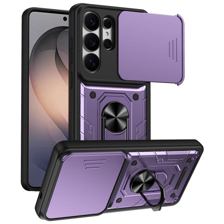 Custodia per telefono Nanshan Armor con anello scorrevole per fotocamera., For Galaxy S26+ 5G, For Galaxy S26 Ultra 5G, For Galaxy S26 5G