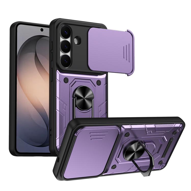 Custodia per telefono Nanshan Armor con anello scorrevole per fotocamera., For Galaxy S26+ 5G, For Galaxy S26 Ultra 5G, For Galaxy S26 5G