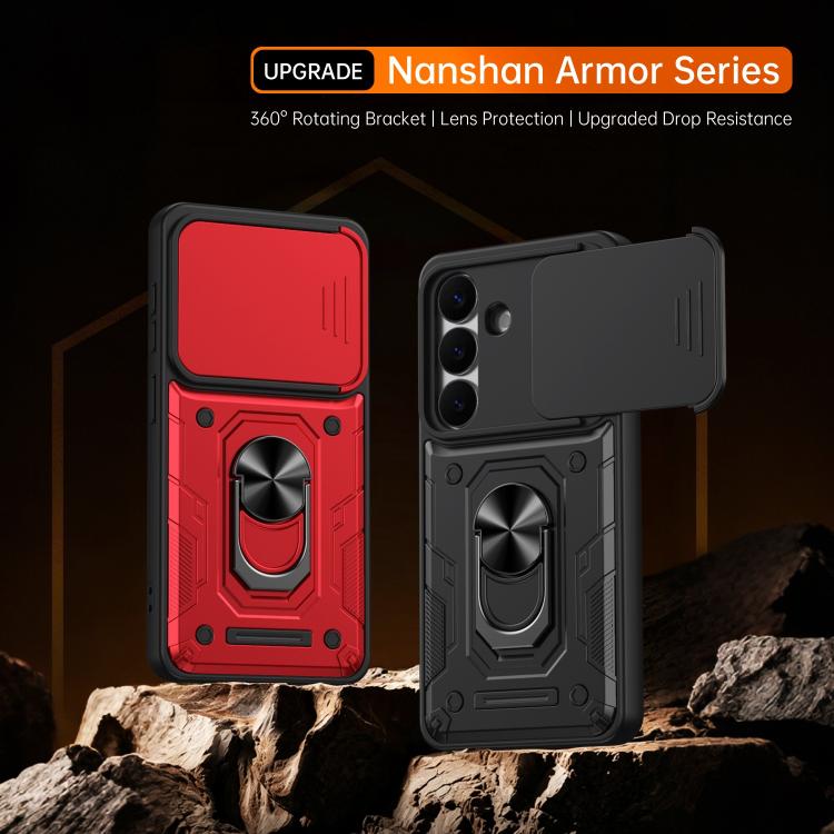 Custodia per telefono Nanshan Armor con anello scorrevole per fotocamera., For Galaxy S26+ 5G, For Galaxy S26 Ultra 5G, For Galaxy S26 5G
