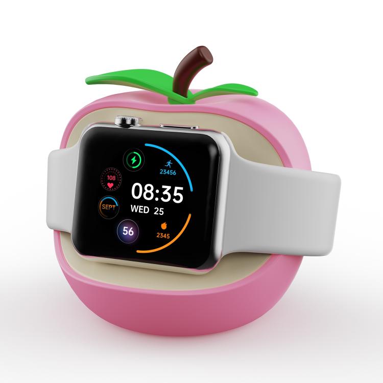 Supporto di ricarica in silicone a forma di mela per smartwatch dal design creativo., For Apple Watch Full Series