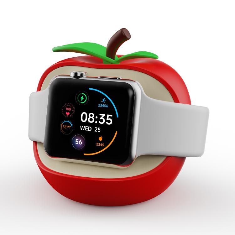 Supporto di ricarica in silicone a forma di mela per smartwatch dal design creativo., For Apple Watch Full Series