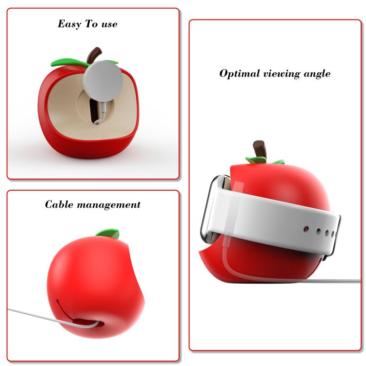Supporto di ricarica in silicone a forma di mela per smartwatch dal design creativo., For Apple Watch Full Series